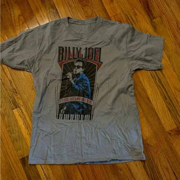 Billy Joel Gray Graphic T-Shirt - Picture 2 of 4